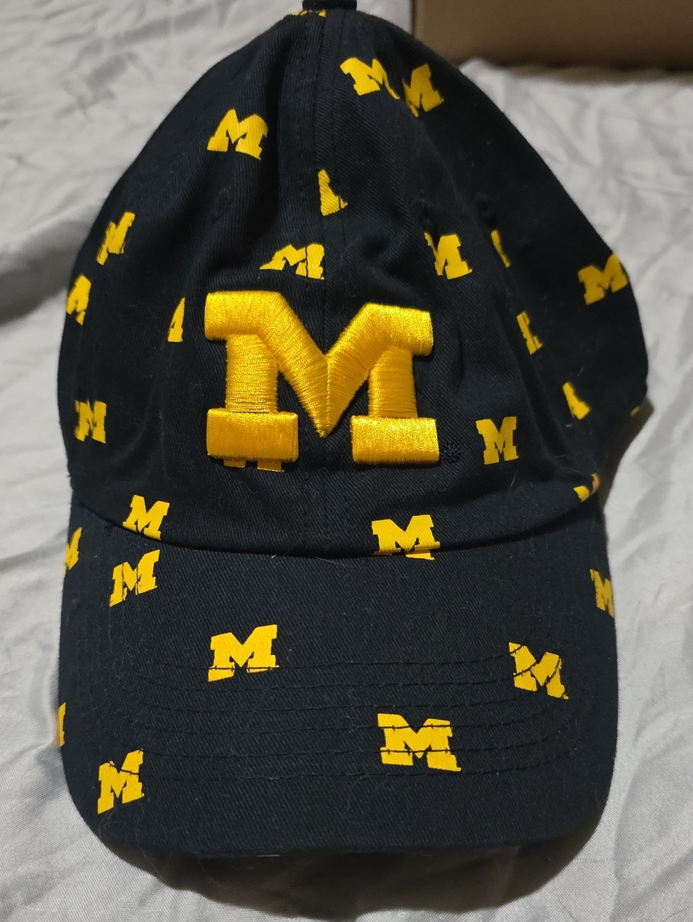 Black and Yellow 'M' Embroidered Baseball Cap